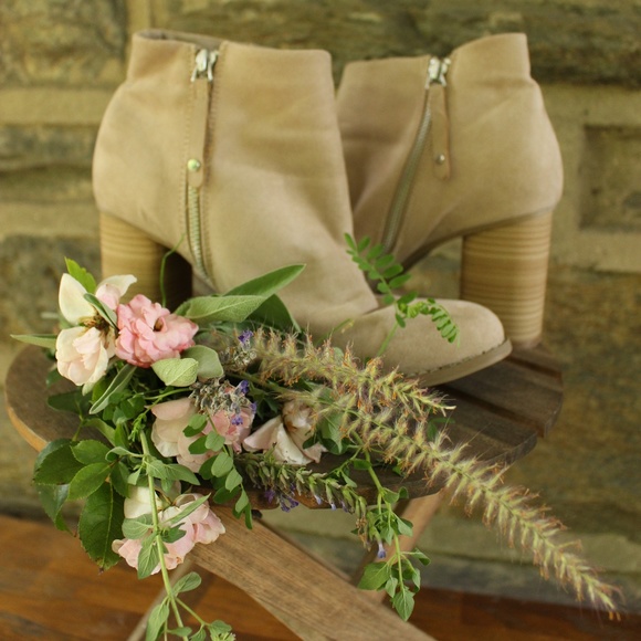 Microsuede Heeled Ankle Bootie - Picture 1 of 11